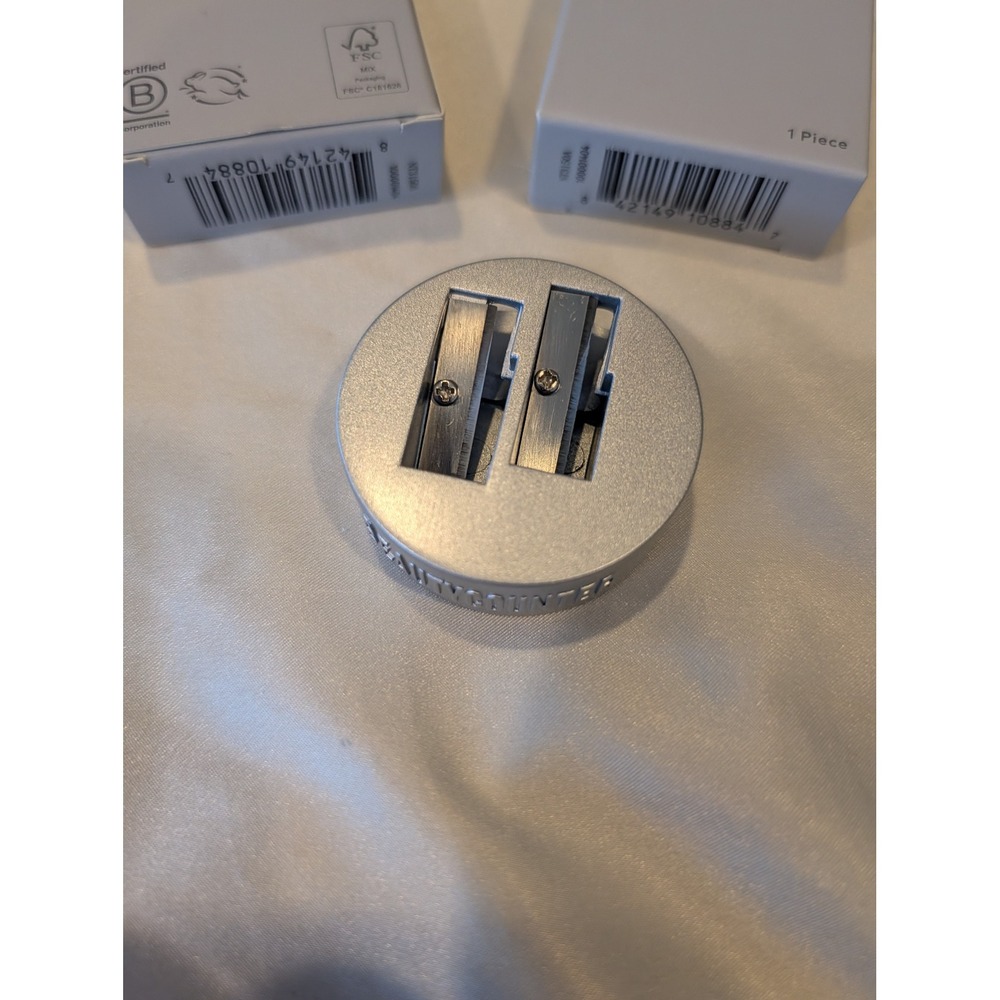 Beautycounter Cosmetic Sharpener Dual Blade for Eye and Lip Pencils Silver New - Picture 3 of 6